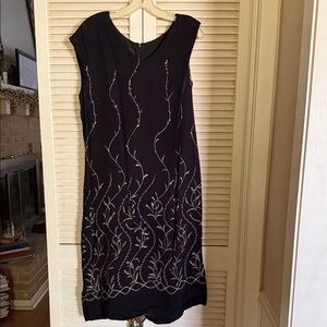 Carole Little Black Dress with flowers